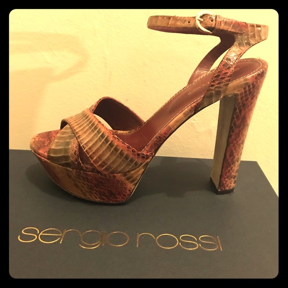 Sergio Rossi Snakeskin Platforms - Picture 1 of 6